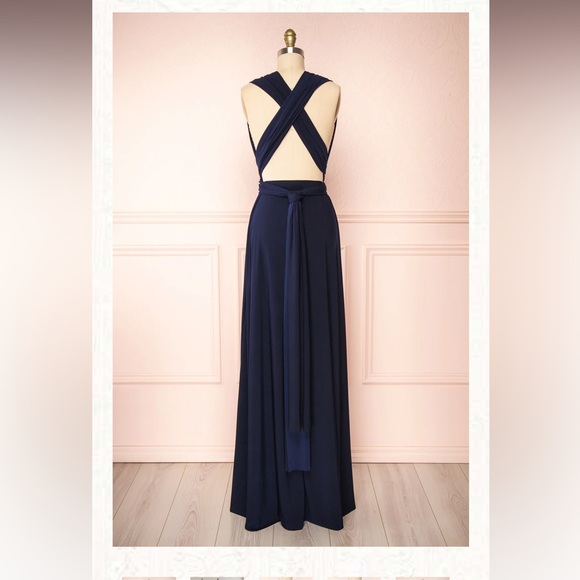 Navy Convertible Maxi Dress - Picture 3 of 6